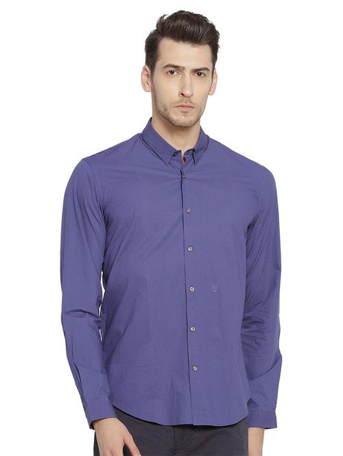 blue cotton casual shirt - 14887167 - Very Small Image - 1