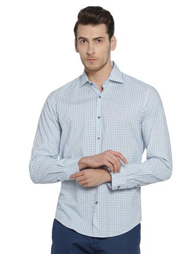 light blue cotton casual shirt - 14887168 - Very Small Image - 1