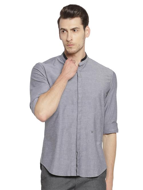 grey cotton casual shirt - 14887202 - Very Small Image - 1