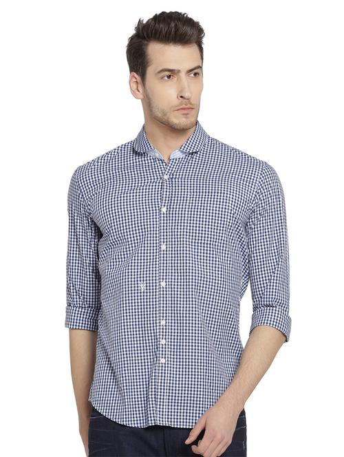 blue cotton casual shirt - 14887219 - Very Small Image - 1
