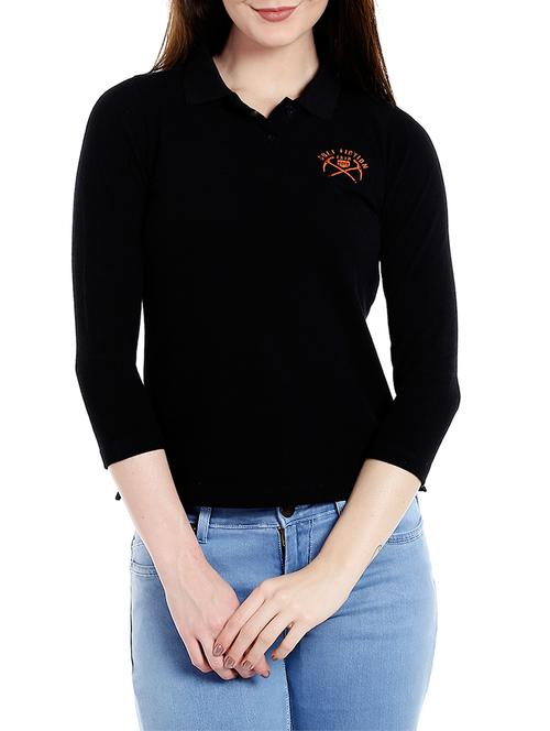 solid black cotton tee - 14887431 - Standard Image - 1