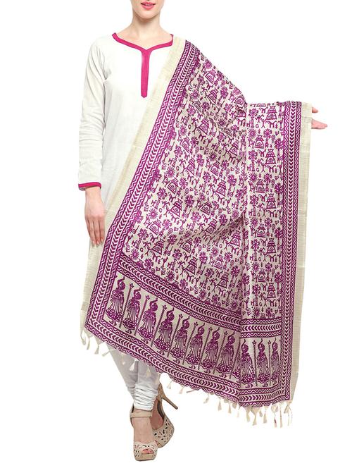 pink art silk printed dupatta - 14887616 - Very Small Image - 1