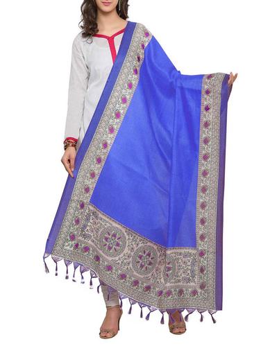 blue art silk dupatta - 14887646 - Very Small Image - 1