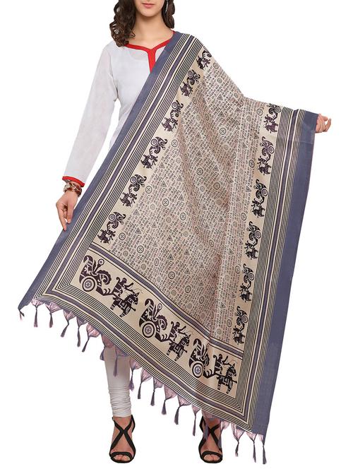 beige art silk dupatta - 14887661 - Very Small Image - 1