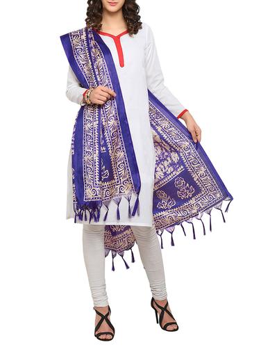 blue art silk printed dupatta - 14887685 - Very Small Image - 1
