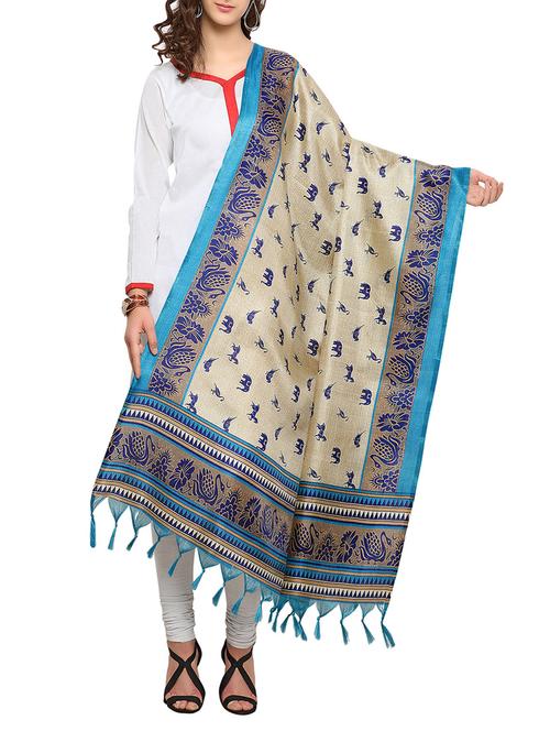 beige art silk dupatta - 14887696 - Very Small Image - 1