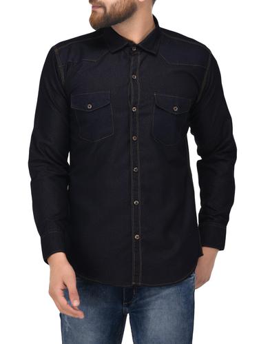 blue denim casual shirt - 14887757 - Very Small Image - 1
