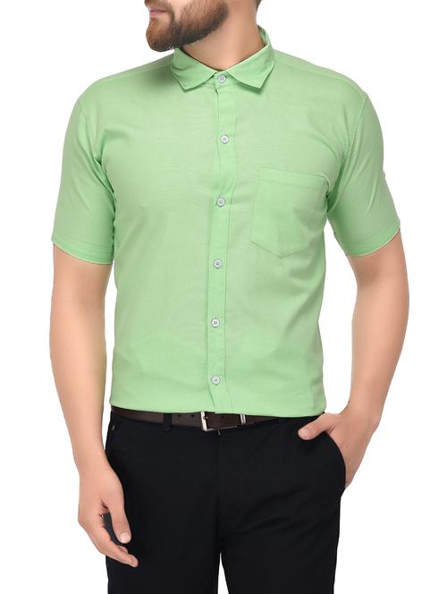 green cotton casual shirt - 14887758 - Standard Image - 1