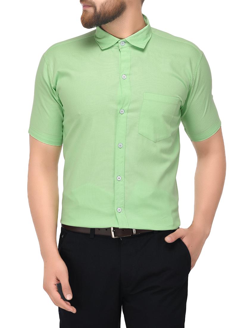 green cotton casual shirt - 14887758 - Zoom Image - 1