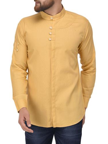 orange linen casual shirt - 14887764 - Very Small Image - 1