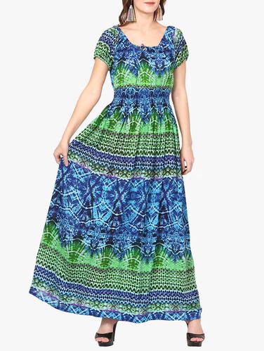 blue printed maxi dress - 14887769 - Very Small Image - 1
