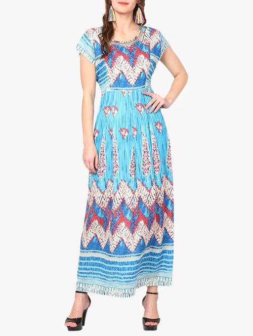 blue printed maxi dress - 14887773 - Very Small Image - 1