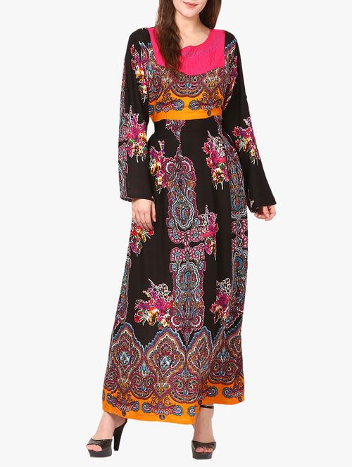 black printed maxi dress - 14887781 - Standard Image - 1