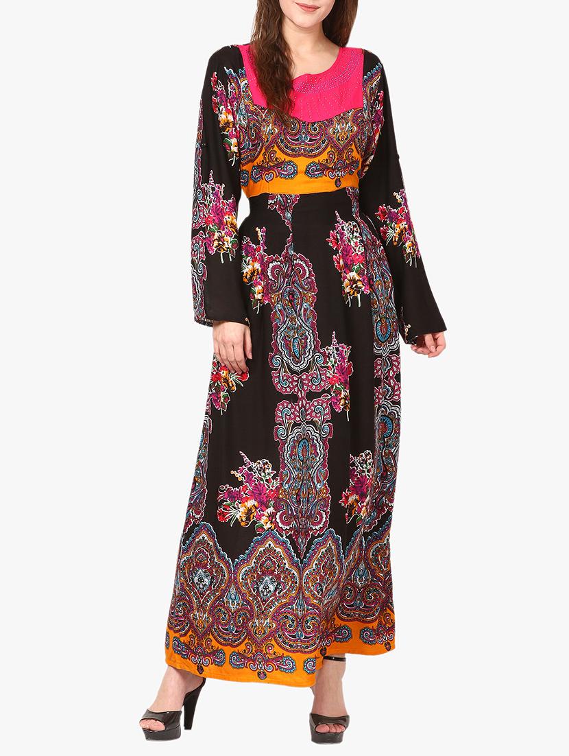 black printed maxi dress - 14887781 - Zoom Image - 1