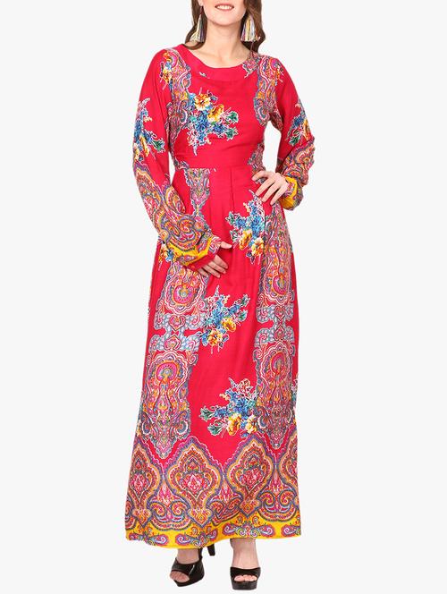 red printed maxi dress - 14887791 - Standard Image - 1
