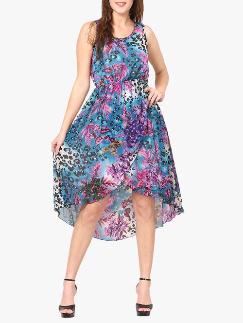 purple printed asymmetrical dress - 14887793 - Very Small Image - 1