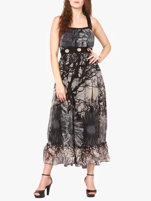 black printed maxi dress - 14887808 - Very Small Image - 1