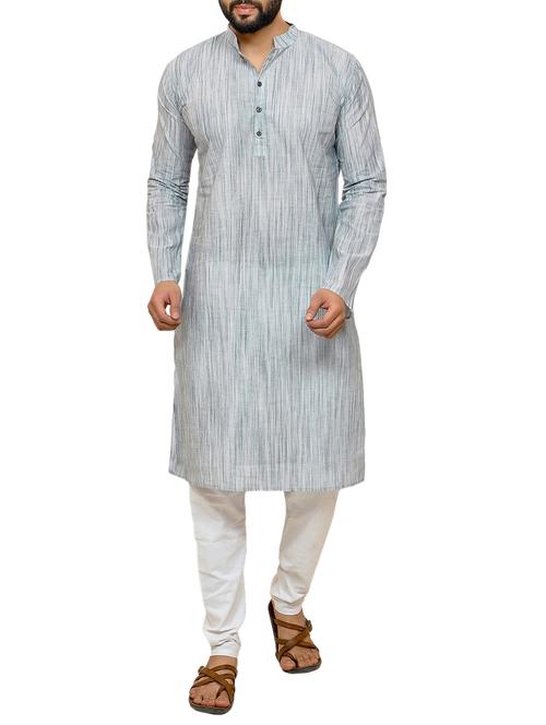 PAROKSH grey cotton long kurta - 14887943 - Standard Image - 1