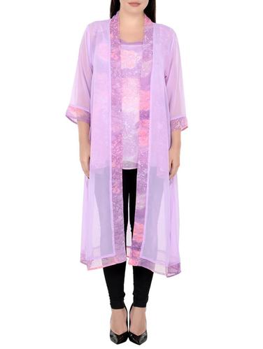 purple georgette shrug - 14888038 - Very Small Image - 1