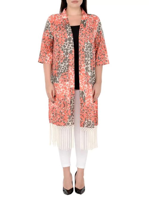 orange crepe shrug - 14888043 - Very Small Image - 1
