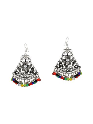 multi colored metal drop earrings - 14888326 - Very Small Image - 1