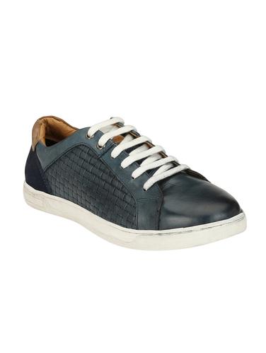 blue leatherette lace up sneaker - 14888356 - Very Small Image - 1