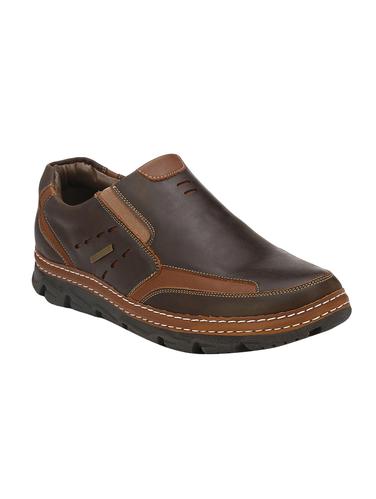 brown leatherette casual slipon - 14888357 - Very Small Image - 1