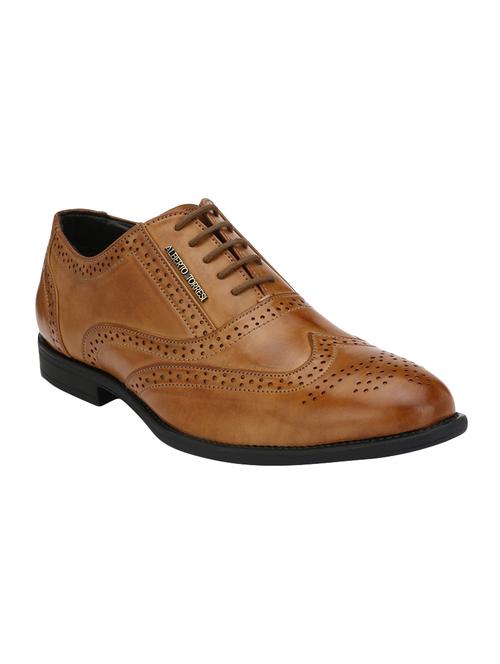 tan leatherette formal brouge - 14888384 - Standard Image - 1