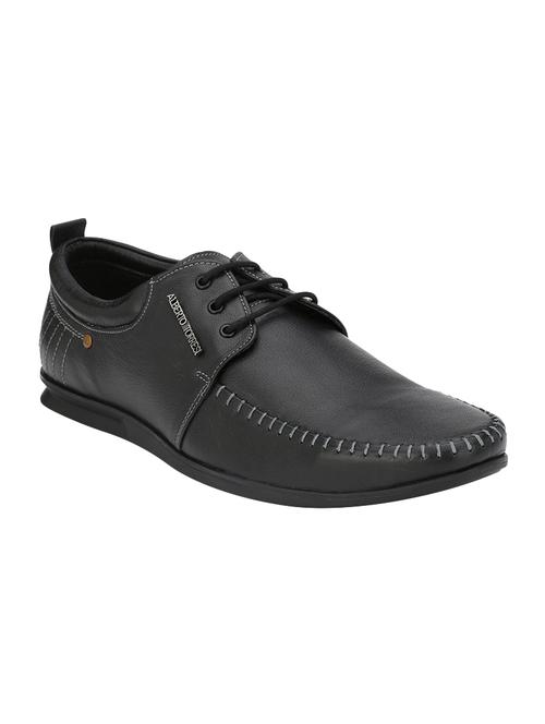 black leatherette lace-up derby - 14888385 - Standard Image - 1