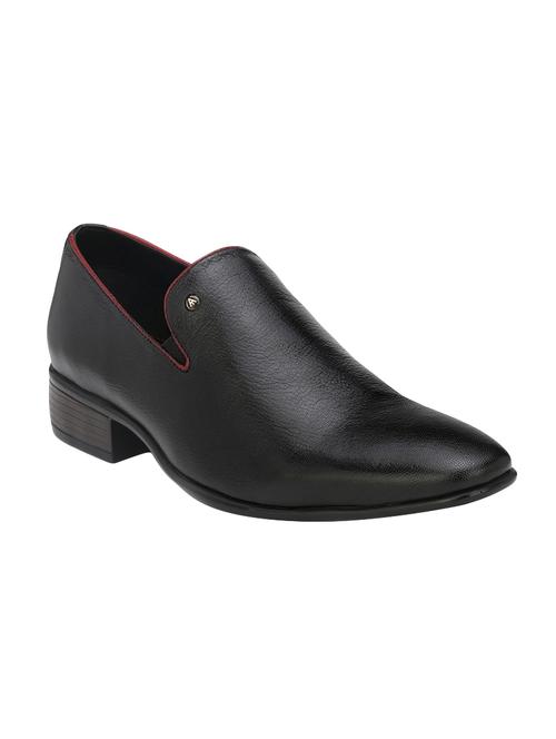 black Leather formal slip on - 14888396 - Standard Image - 1
