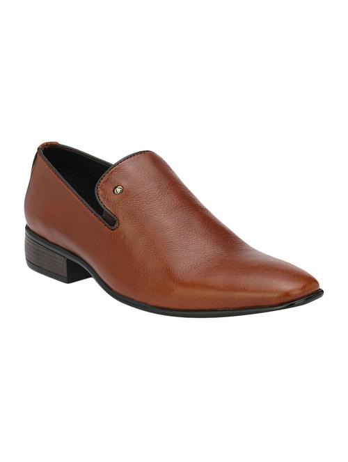 tan Leather formal slip on - 14888397 - Standard Image - 1