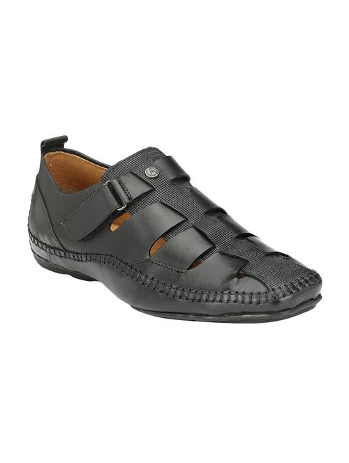 black Leather slip on sandal - 14888399 - Standard Image - 1