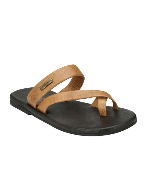 tan Leather slip on slipper - 14888405 - Standard Image - 1