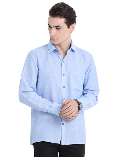 light blue cotton casual shirt - 14888526 - Very Small Image - 1