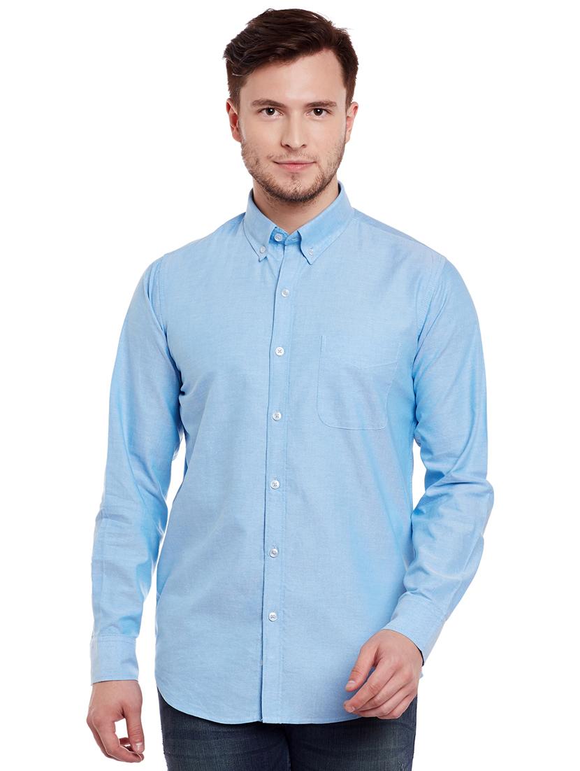 blue cotton casual shirt - 14888527 - Zoom Image - 1