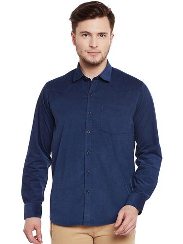navy blue cotton casual shirt - 14888571 - Very Small Image - 1