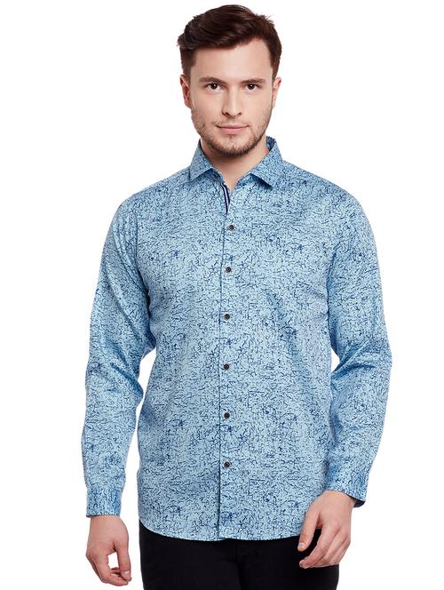 blue cotton casual shirt - 14888580 - Very Small Image - 1