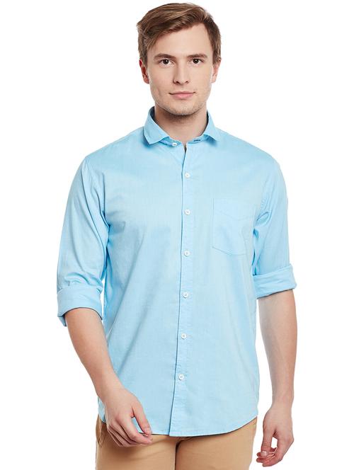 light blue cotton casual shirt - 14888582 - Standard Image - 1
