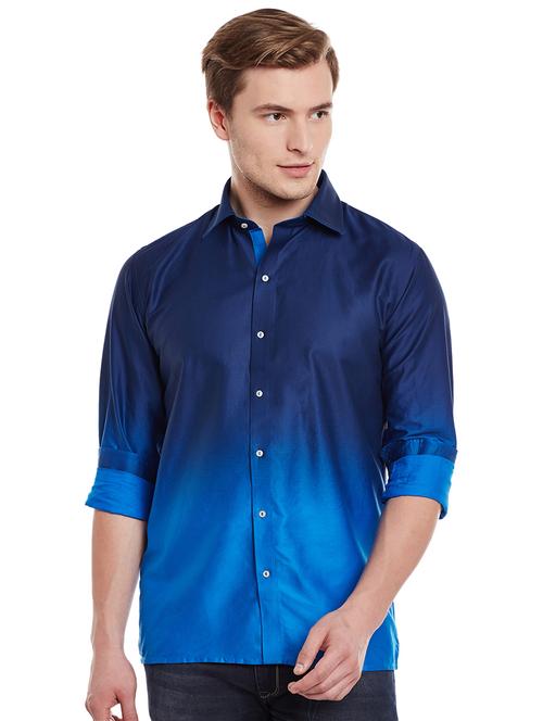 blue cotton casual shirt - 14888591 - Very Small Image - 1