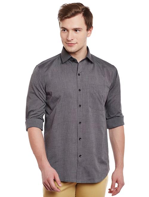 grey cotton casual shirt - 14888595 - Standard Image - 1