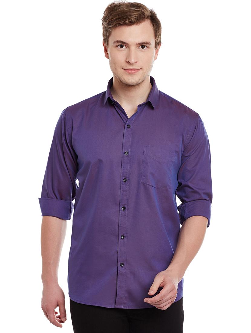 purple cotton casual shirt - 14888611 - Zoom Image - 1