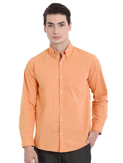orange cotton casual shirt - 14888616 - Very Small Image - 1