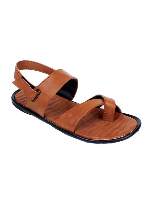 tan leatherette back strap sandal - 14888809 - Very Small Image - 1