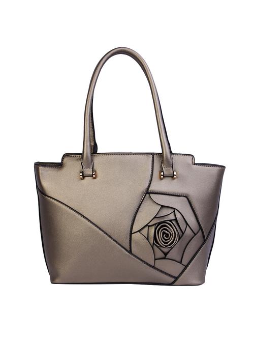 gold leatherette structured handbag - 14888819 - Very Small Image - 1