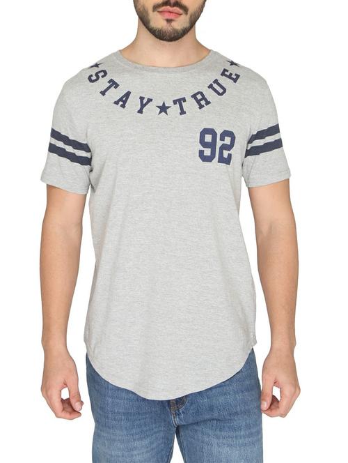 grey cotton chest print t-shirt - 14888877 - Very Small Image - 1
