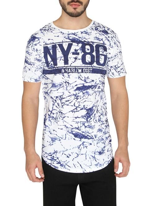 blue cotton all over print t-shirt - 14888882 - Standard Image - 1