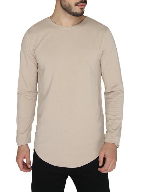 beige cotton back print t-shirt - 14888889 - Standard Image - 1