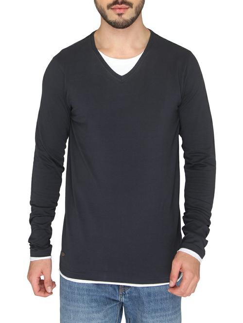 navy blue cotton t-shirt - 14888913 - Standard Image - 1