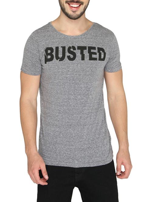 grey cotton chest print t-shirt - 14888921 - Standard Image - 1