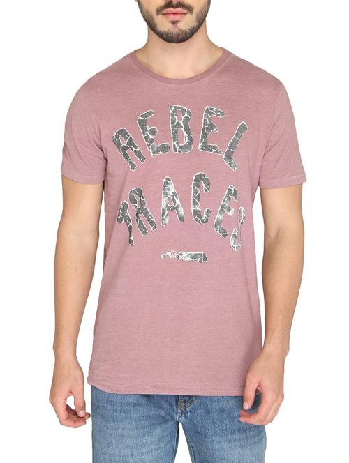 purple cotton chest print tshirt - 14888928 - Standard Image - 1